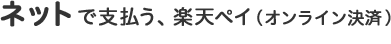 ネットで支払う、楽天ペイ(オンライン決済)